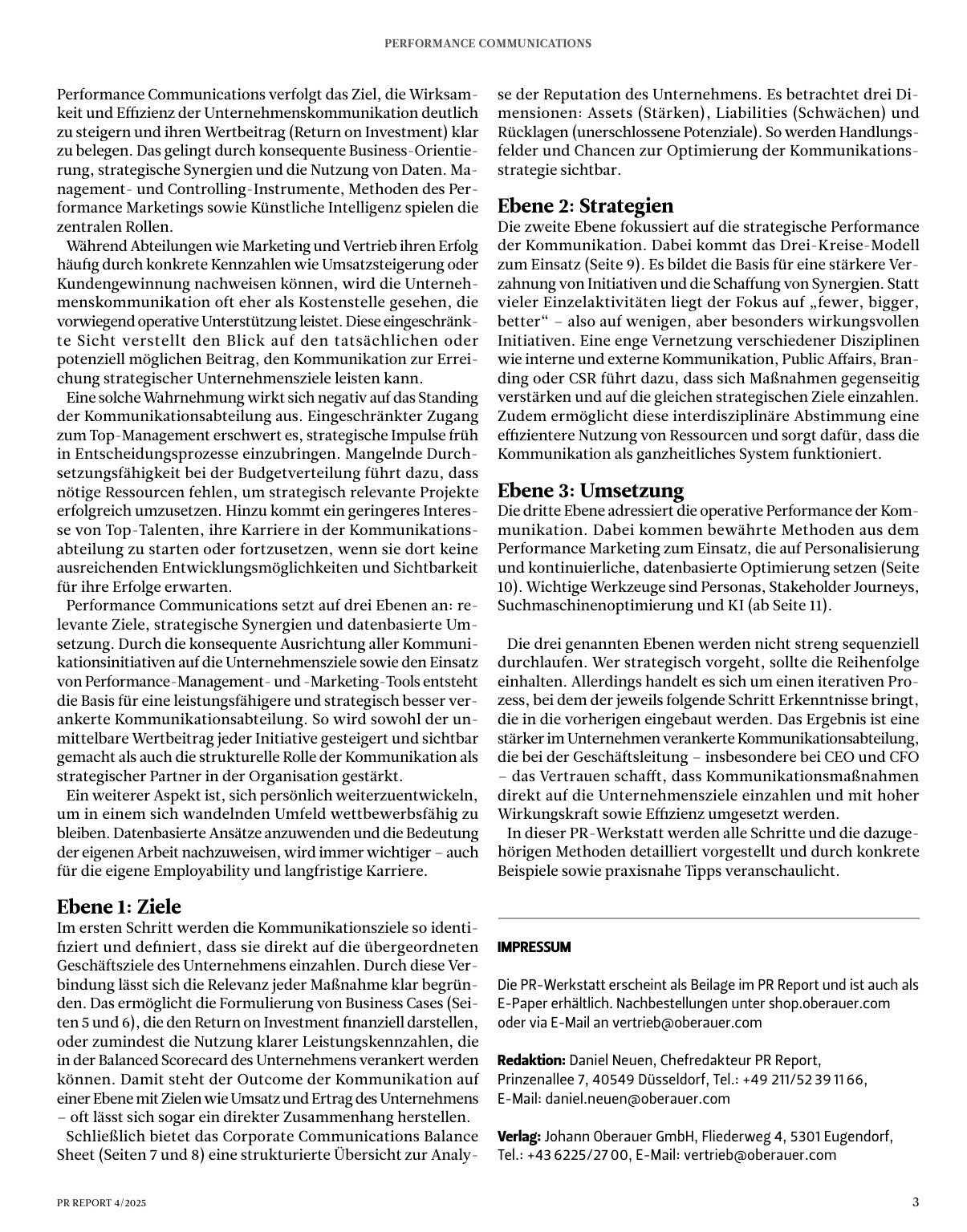 PR-Werkstatt Performance Communications, Leseprobe Seite 3 von 5
